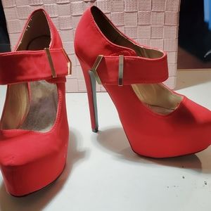Red & gold sexy Qupid Platform Stilettos High Heel